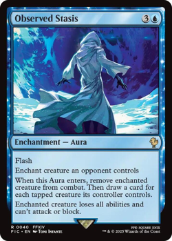 MTG Magic 1x Observed Stasis SURGE FOIL (M/NM) Commander Final Fantasy - Image 1