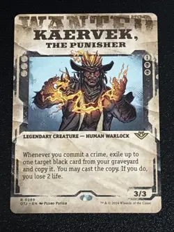 MTG Outlaws of Thunder Junction Kaervek, The Punisher Showcase 0289 NM Rare - Image 1