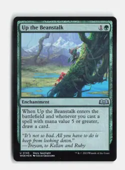 Up the Beanstalk 195 Foil Wilds of Eldraine MTG NM - Image 1