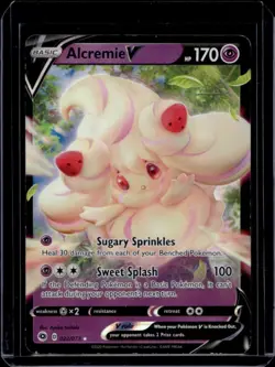 2020 Pokemon SWSH Champion's Path Alcremie V Holo #022/073 - Image 1