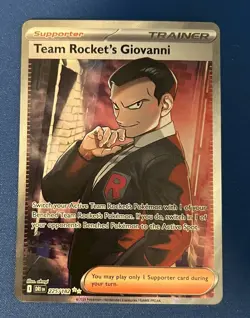 Pokemon TCG Card Team Rocket's Giovanni 225/182 Destined Rivals Ultra Rare - NM - Image 1