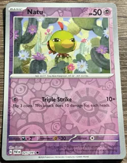 Natu - Reverse Holo - Paldean Fates PAF 025/091 Pokemon Card NM/M (L) - Image 1