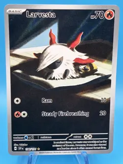 Larvesta 196/191 Illustration Rare Surging Sparks Pokemon Near Mint - Image 1