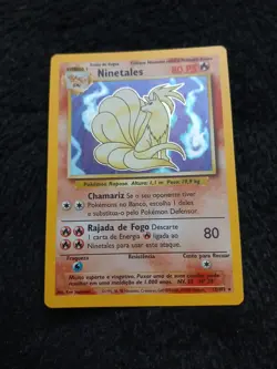 Pokemon TCG NINETALES 12/102 HOLO RARE UNLIMITED BASE SET Portuguese - Image 1