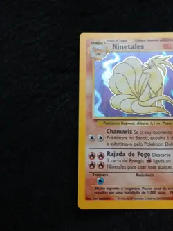 Pokemon TCG NINETALES 12/102 HOLO RARE UNLIMITED BASE SET Portuguese - Image 3