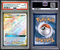 2019 Pokemon Hidden Fates Moltres Zapdos Articuno GX 69/68 Secret Rainbow PSA 10 - Image 3
