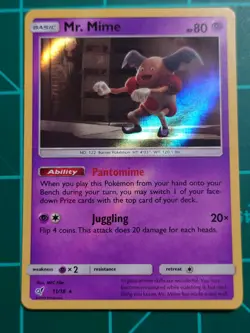 Pokemon TCG Mr. Mime Detective Pikachu Holo Card 11/18 - Image 1