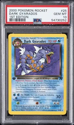 2000 POKEMON ROCKET 1ST EDITION #25 DARK GYARADOS PSA 10 - Image 1