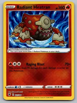 Radiant Heatran 027/189 Radiant Rare Astral Radiance Pokemon Holo Near Mint - Image 1