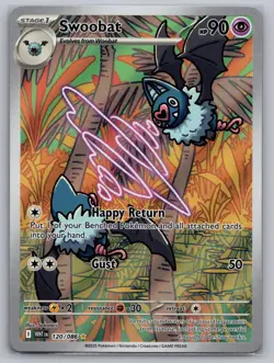 Swoobat 120/086 Illustration Rare White Flare Pokemon Holo Near Mint - Image 1
