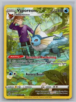 Vaporeon TG02/TG30 Holo Brilliant Stars Trainer Gallery Pokemon Holo NM - Image 1