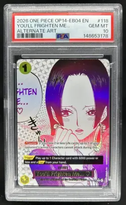 2026 One Piece OP14-EB04 EN You'll Frighten Me... Alternate Art #118 PSA 10 Gem - Image 1