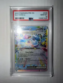 Pokemon Prismatic Glaceon EX #026 Card *GEM MINT PSA 10* - Image 1