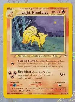 Light Ninetales 50/105 Neo Destiny Pokemon Card VLP - Image 1