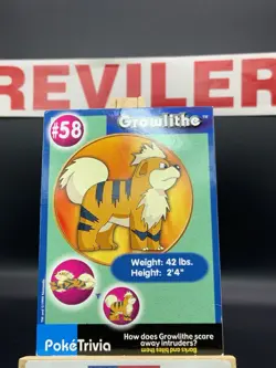 Growlithe #58 Pokemon The First Movie Promo Card PokeTrivia - HP - Image 2
