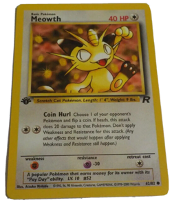 Team Rocket First Edition Meowth #62 Vintage Pokemon Card - Image 3