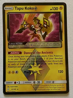 Pokemon Sun & Moon Team Up Rare Prism Holo Tapu Koko #51/181 - Image 1