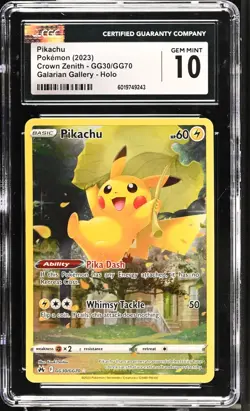 CGC 10 Crown Zenith Galarian Gallery Pikachu #GG30/GG70 Pokemon GEM MINT - Image 1