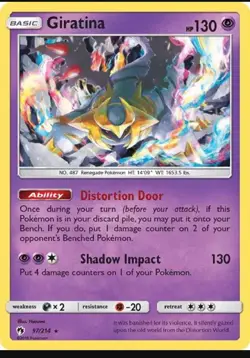 Giratina 97/214 2018 S&M Lost Thunder Pokemon Card TCG Nintendo Holo Rare - Nm - Image 1