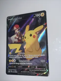 Pokemon TCG Pikachu v TG16/TG30 Lost Origin 2022 Full Art Holo Ultra Rare Card - Image 3