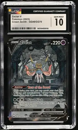 CGC 10 Zacian V GG48/GG70 Crown Zenith Secret Illustration Rare Pokemon Card - Image 1