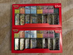 Pokemon Prismatic Evolutions 8 Mini-Tins w Promo Cards Costco 2-pack - Image 1