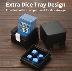 Deck Card Box for MTG & TCG, 100+ Deck Case, Dice Storage, Black - Image 2