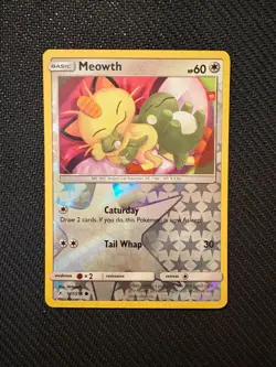 Meowth 147/214 Reverse Holo Unbroken Bonds Pokemon Card NEW - Image 1