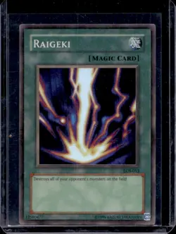 2002 Yu-Gi-Oh Legend of Blue Eyes White Dragon Raigeki #LOB-053 - Image 1