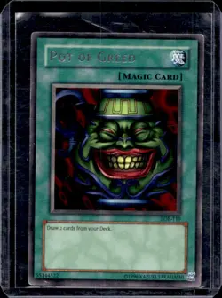2002 Yu-Gi-Oh Legend of Blue Eyes White Dragon Asian English Pot Greed #LOB-119 - Image 1