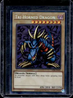 2002 Yu-Gi-Oh Legend of Blue-Eyes White Dragon Worldwide Tri-Horned #LOB-EN000 - Image 1