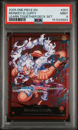Monkey D. Luffy 001 One Piece Learn Together Deck Set One Piece PSA 9 - Image 1