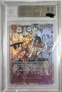 Bandai One Piece Paramount War Portgas.D.Ace SR Manga Art Foil BGS 9.5 OP-02 23 - Image 1