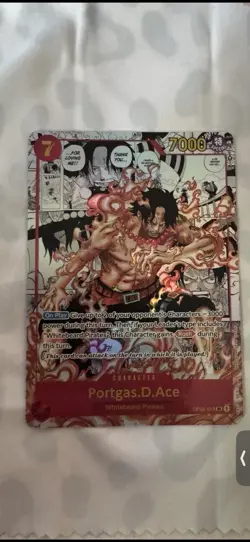 Bandai One Piece Paramount War Portgas.D.Ace SR Manga Art Foil BGS 9.5 OP-02 23 - Image 3