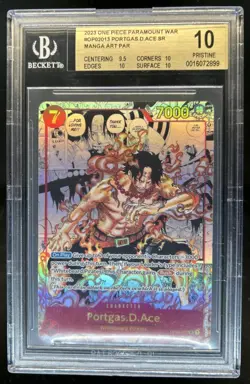 2023 One Piece Portgas.D.Ace Super Rare Manga Art #OP02-013 BGS 10 Pristine - Image 1