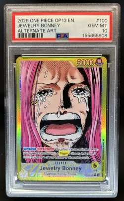 2025 One Piece Jewelry Bonney Leader Alt Art#OP13-100 PSA 10 GEM MINT - Image 1