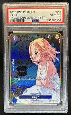 2025 One Piece 2nd Anniversary Kaya Promo Rare #OP03-044 PSA 10 GEM MINT - Image 1
