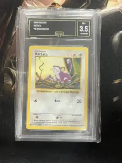 Graded 3.5 Base Set Shadowless RATATA Pokemon Card HILARIOUS MAKE ME RICH - Image 1