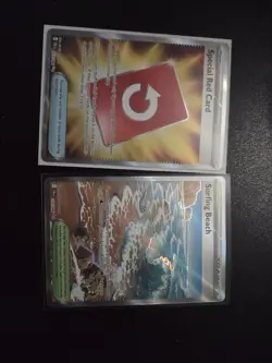 Red Card 113/086 and Surfing Beach 114/086 Chaos Rising Pokemon TCG - Image 1