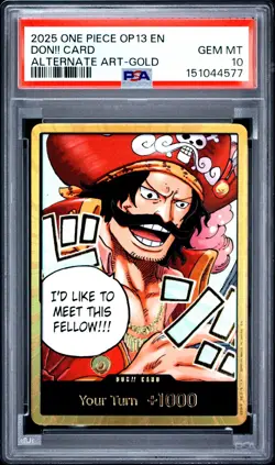 One Piece Don!! Card Alternate Art Gold OP13 PSA 10 Gem Mint - Image 1