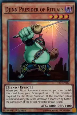 THSF-EN037 DJINN PRESIDER OF RITUALS SUPER RARE 1ST EDITION YuGiOh CARD - Image 1