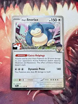 Hop's Snorlax Play! Stamped COSMO Holo Pokemon Prize Pack Series 8 Promo Card ✨ - Image 2