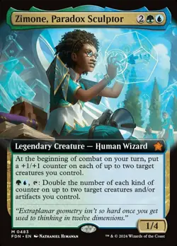 MTG Zimone, Paradox Sculptor - Foil - Extended Art, Foundations, Lightly Played, - Image 1