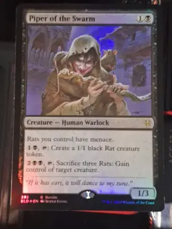 1x FOIL PIPER OF THE SWARM - Throne of Eldraine Promo MTG - Magic the Gathering - Image 1