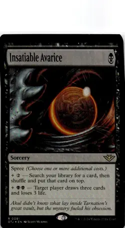 Insatiable Avarice MTG Outlaws of Thunder Junction Rare Foil NM Pck Fresh - Image 2