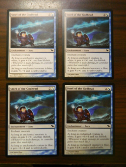 MTG Shadowmoor Steel Of The Godhead x4 UNPLAYED Near Mint - Image 1