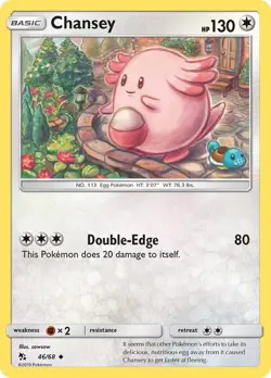 Chansey 46/68 Uncommon Pokemon Hidden Fates NM - Image 1