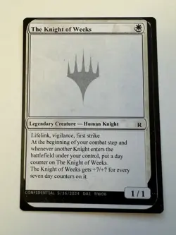 Knight Of Weeks Unknown Event Playtest GenCon 2024 MTG Magic Gathering Gen Con - Image 1