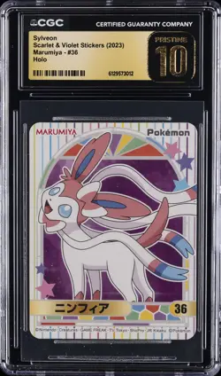 2023 POKEMON SCARLET & VIOLET STICKERS MARUMIYA HOLO #36 SYLVEON CGC 10 PRISTINE - Image 1