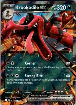 Krookodile ex ME04: Chaos Rising 055/086 Double Rare Holo Pokemon Near Mint - Image 1